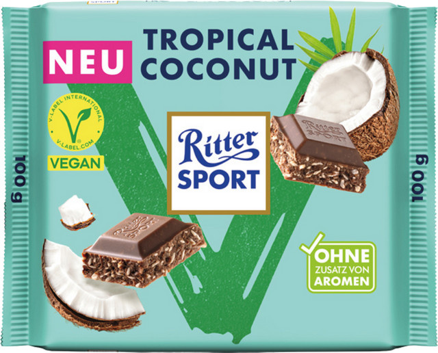 Ritter Sport Vegan Tropical Coconut Schokoladentafel 100 g - Bild 1