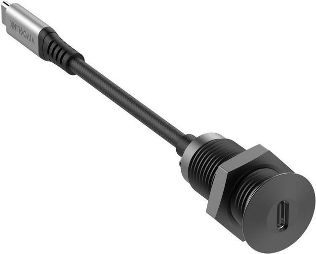 Vivolink USB-C Schreibtischsteckdose in Schwarz mit 0,3 m Kabel - Bild 1