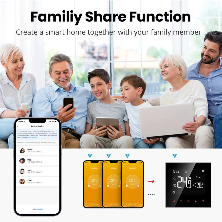 Tuya Smart Wifi Thermostat von ecobuy well in Schwarz mit Glasoberfläche zur Steuerung deiner Fußbodenheizung via App und Alexa - Bild 6