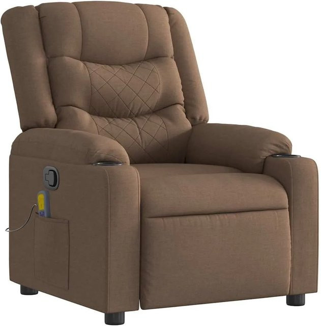 vidaXL Massagesessel Braun aus Stoff mit Armlehnen für das Wohnzimmer - Bild 1