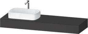 Duravit Konsole Qatego in Grau mit einem Ausschnitt für Waschbecken links, B/T/H: 160 x 55 x 17 cm - Bild 1