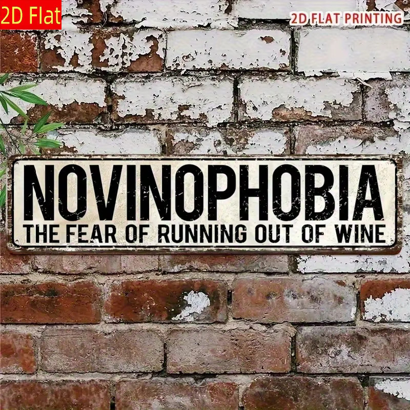 CIFbuy Vintage Novinophobia Weinbar Wandkunst aus Aluminium, Metallschild für Heimdekoration, B/H: 40 x 10 cm - Bild 5