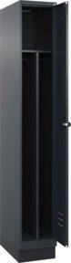 C+P Spind Classic PLUS Garderobenschrank mit Sockel, 1 Abteil, Anthrazit/Schwarz, H x B x T: 195 x 30 x 50 cm - Bild 1