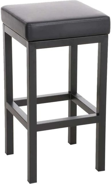 DELUKE Barhocker KIEL Barstuhl ohne Lehne aus Kunstleder und Stahl in Schwarz, Höhe: 80 cm - Bild 1