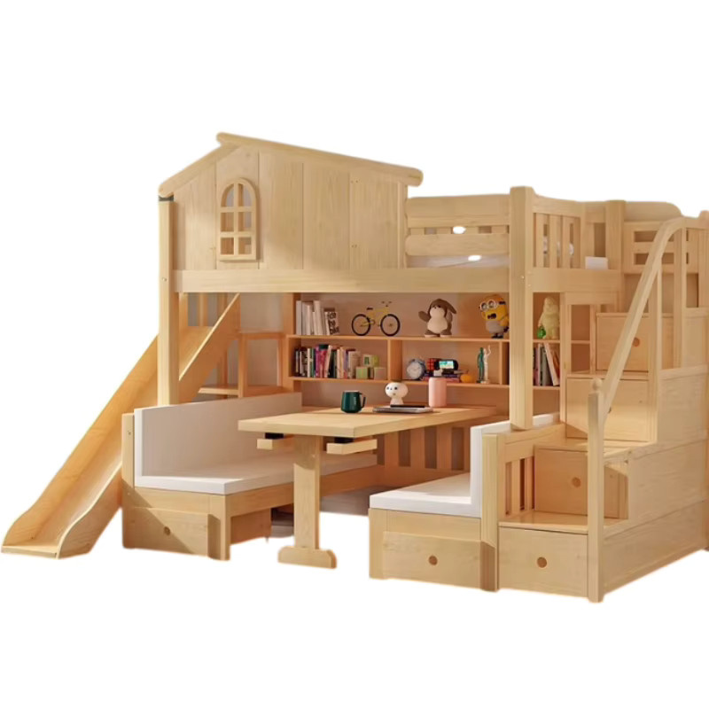 MDNG Etagenbett für Kinder aus Massivholz mit Rutsche und Schubladen, Weiß, B/T: 150 x 200 cm - Bild 2