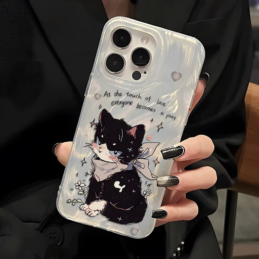 Luxus Katze Handyhülle aus Hartplastik für iPhone 17 Pro Max, 16, 15, 14, 13, 12 und 11 Modelle sowie iPhone Air - Bild 4