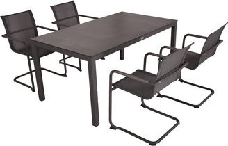 GARDEN PLEASURE Tischgruppe SOPHIA, 5-teilig, Grau, Aluminium und Kunststoff, B/T/H: 190 x 158 x 74 cm - Bild 1