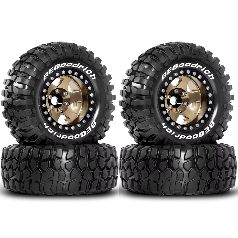 RS Rock Crawler Reifen und Felgen, 4-teiliges Set, 1:12, Schwarz - Bild 2