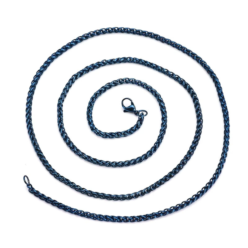 LUXUKISSKIDS Halskette, Titan-Stahl, Blau, 3mm, Unisex - Bild 2