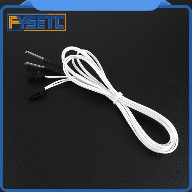 2er-Set FYSETC HT-NTC100K Thermistor Temperatursensor mit 1m Kabel für 350 Grad, kompatibel mit Prusa i3 MK2S, MK3 und MK3S Hotend und Extruder - Bild 1