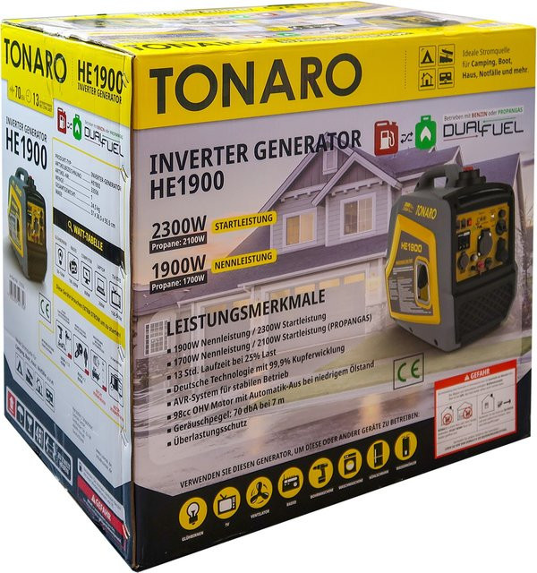 Tonaro Dual-Inverter Generator HE 1900 Benzin in Gelb - Bild 1