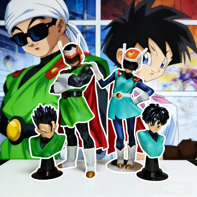 Bandai Dragon Ball Great Saiyaman Gohan Videl Actionfigur, 2-teiliges Set - Bild 1
