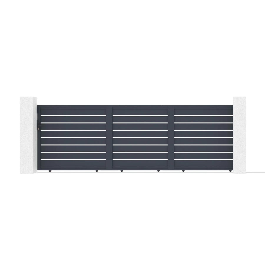 Casanoov Elektrisches Schiebetor Vogel aus Aluminium in Anthrazit und Grau mit 2 Pfosten und Ranger C300 Motor, B/H: 500 x 160 cm - Bild 2