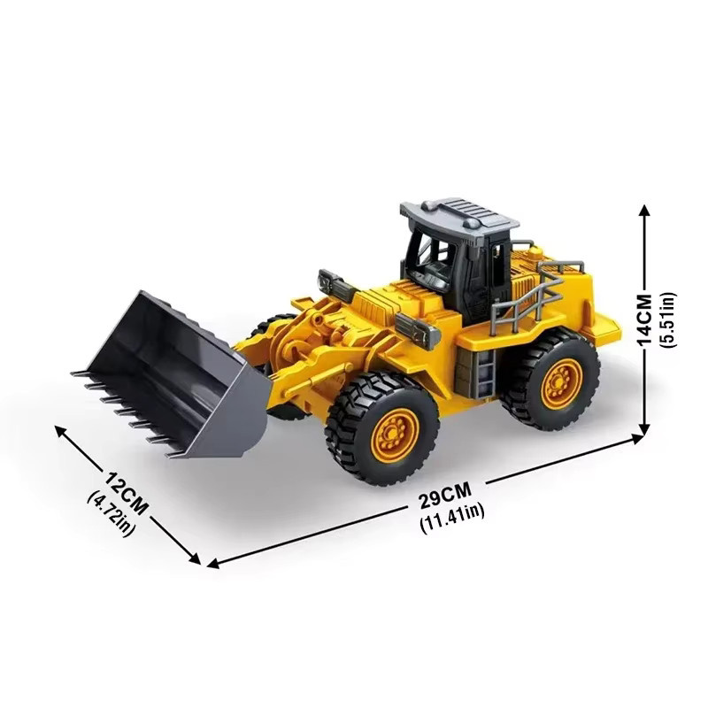 9CH Bagger Bulldozer Muldenkipper, RC Lkw Modell, Metall, Gelb - Bild 5