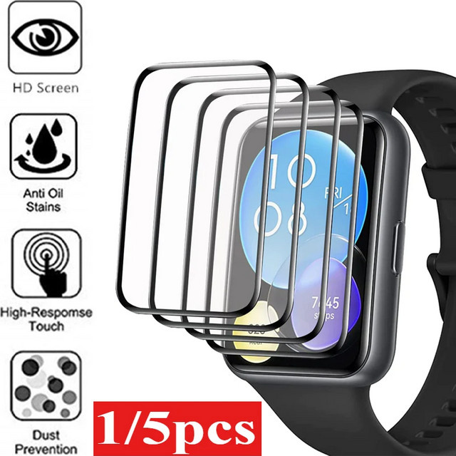 OAKCHARM Schutzfolie für Huawei Watch Fit 4 und Huawei Watch Fit 4 Pro, gebogener Displayschutz in Transparent, Ultra-HD und kratzfest - Bild 1