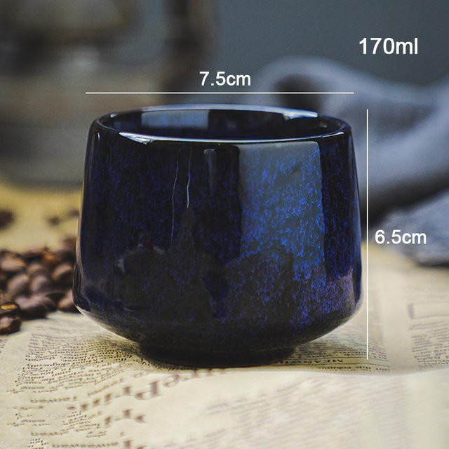 Keramische Kaffeetasse mit Reaktivglasur in Navy Blau, 170 ml - Bild 1
