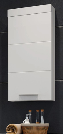 Badezimmer Hängeschrank Aura in Weiß Hochglanz mit LED-Beleuchtung, B/H: 35 x 75 cm