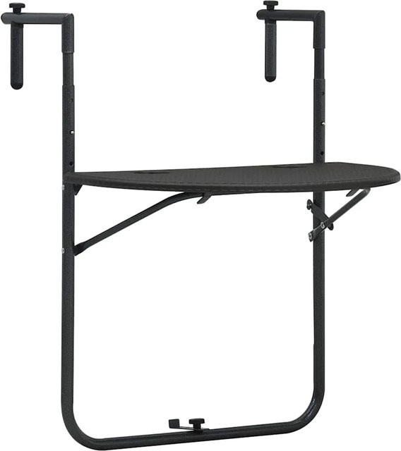 vidaXL Balkon-Hängetisch in Braun aus Polyrattan mit Rattan-Optik, B/T/H: 60 x 64 x 83,5 cm - Bild 1