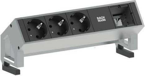 Bachmann Steckdosenleiste 902.403 ohne Schalter mit Schutzkontakt in Weiß - Bild 1