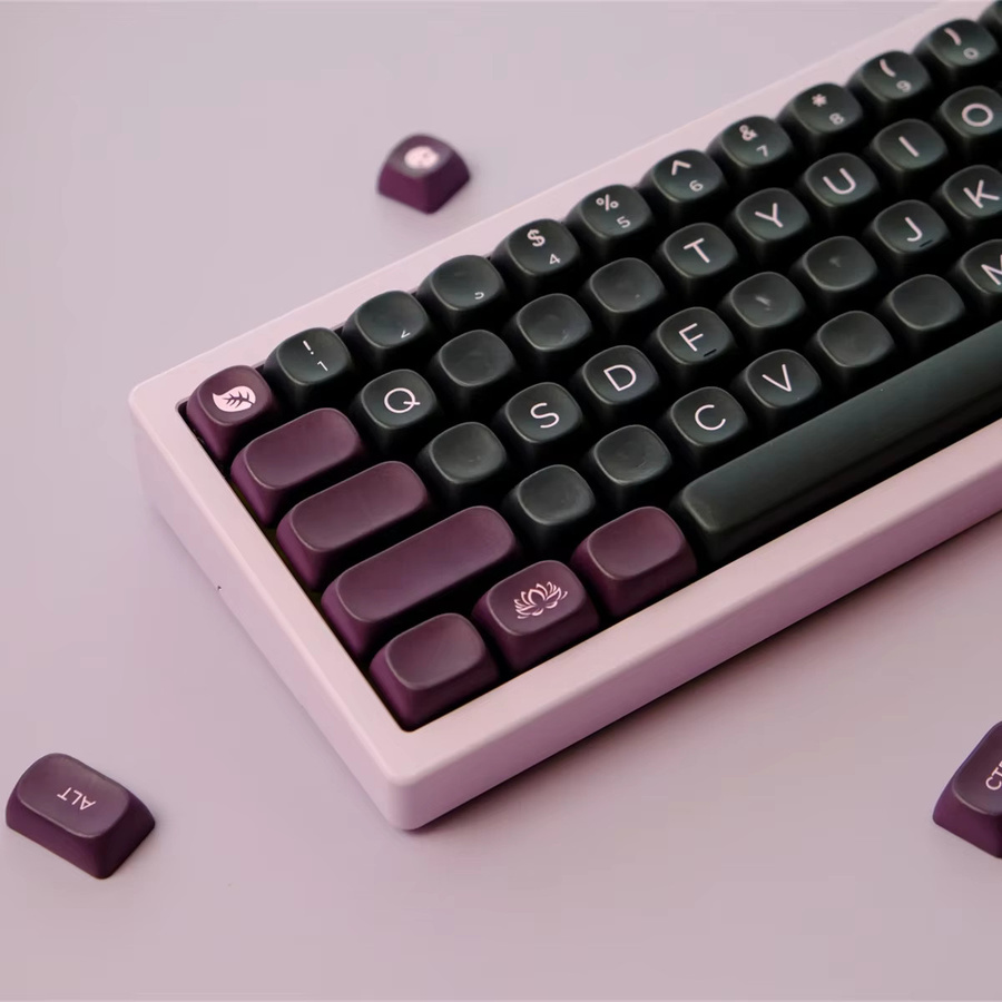 GMK Schwarzer Lotus PBT Keycaps Set im MOA Profil für mechanische Tastaturen in Schwarz - Bild 3