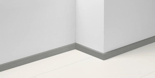Parador Sockelleiste SL 3 Edelstahl D001 in Silber/Grau, modern, MDF, Höhe: 40 mm, Tiefe: 16 mm, Länge: 2200 mm - Bild 1