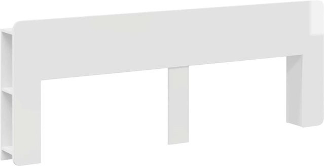 vidaXL Kopfteil mit Schrank und Speicherfunktion in Hochglanz Weiß aus Holzwerkstoff, Breite: 185,0 cm, Höhe: 80,0 cm, Tiefe: 18,5 cm - Bild 1
