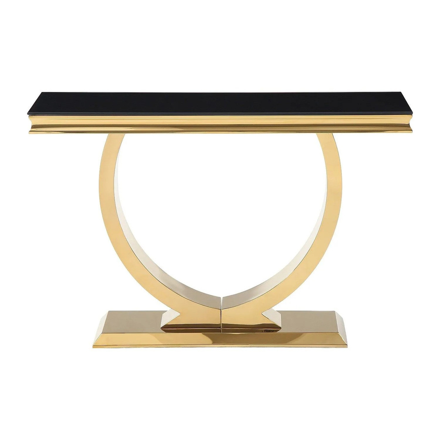 Pascal Morabito Konsolentisch Rowan im Art Deco Stil aus Edelstahl und gehärtetem Glas, Farbe Schwarz und Gold, Breite: 120 cm, Tiefe: 40 cm, Höhe: 78 cm - Bild 2