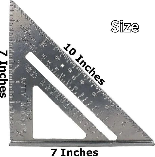 Präzises 7-Zoll Dreieckslineal aus Aluminiumlegierung in Silber für die Holzbearbeitung und Messung - Bild 1