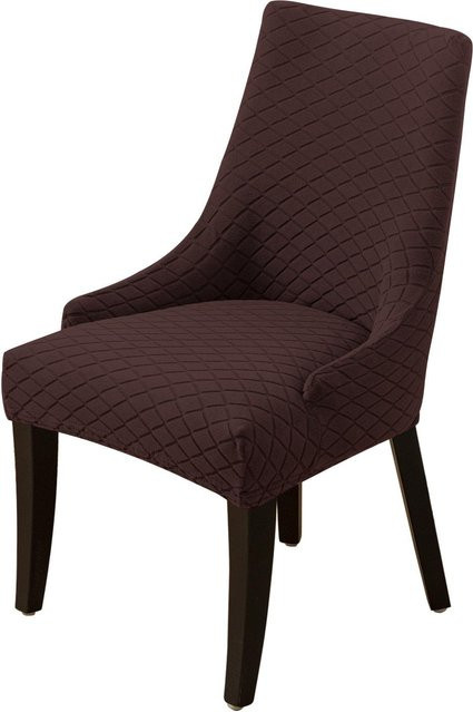 Yiran Furniture Stretch Jacquard Stuhlbezug aus Polyester in Braun, B/T/H: 46 x 46 x 51 cm - Bild 1