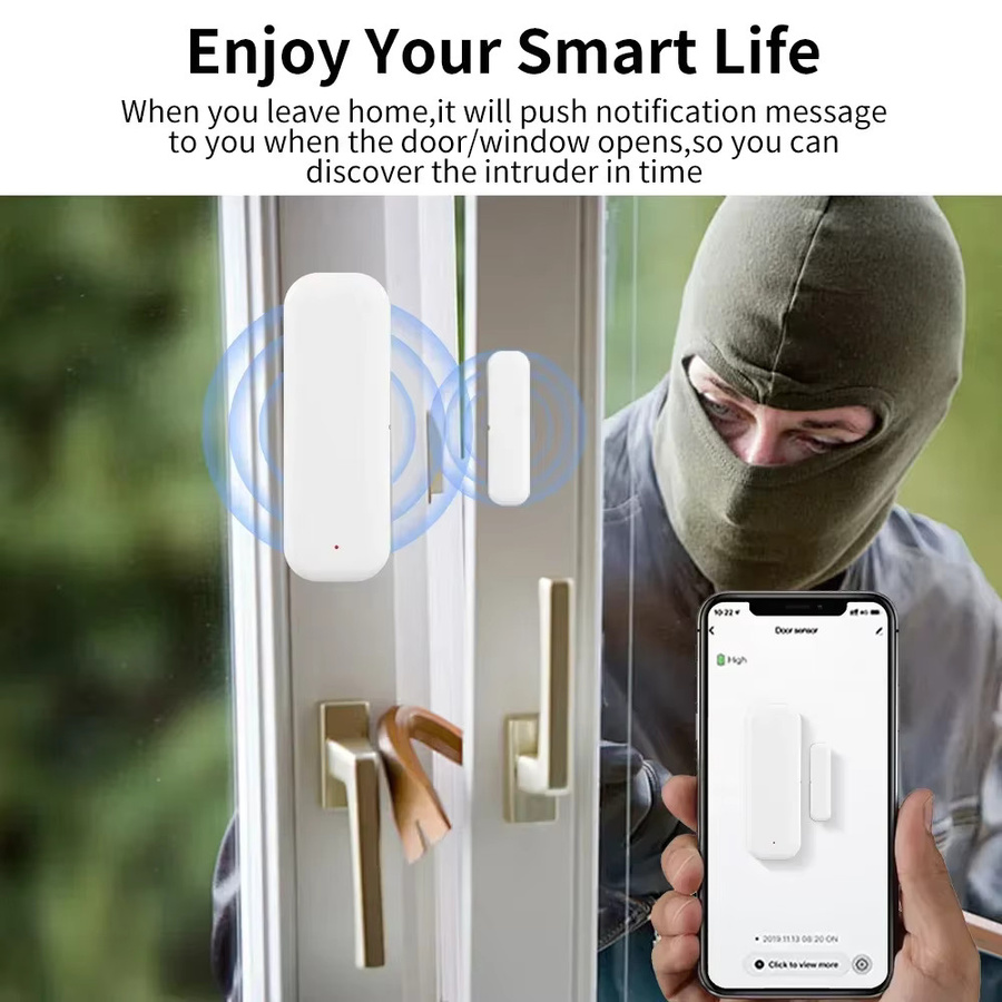 Tuya Zigbee 3.0 Fenster- und Türsensor in Weiß für Smart Home mit App-Steuerung und Alexa-Kompatibilität - Bild 3