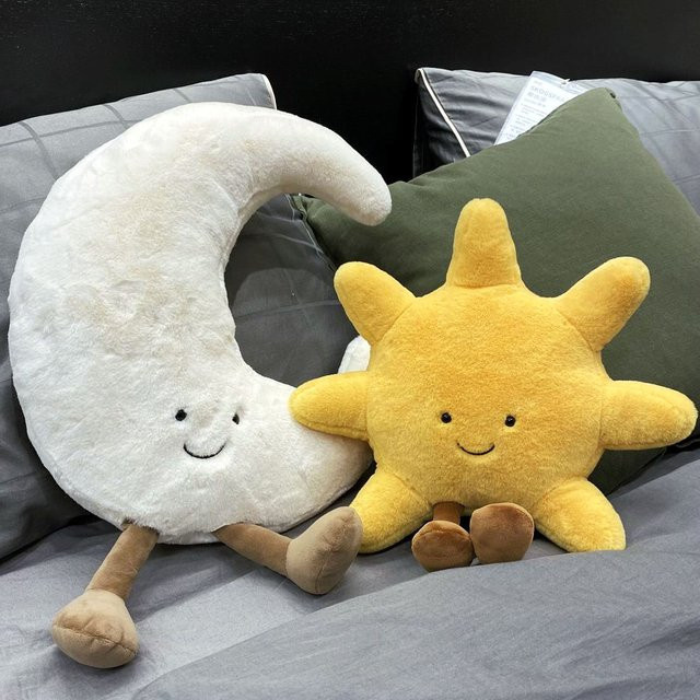 GDzaccly Plüschtier, weißer Mond, gelbe Sonne, Plüsch / Textil - Bild 1