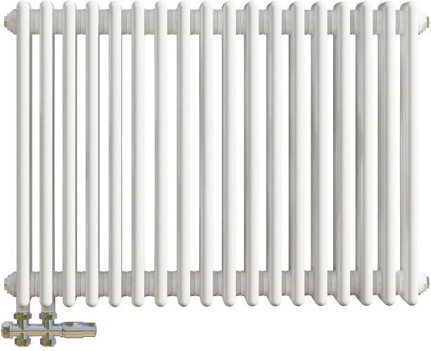 Duschparadies Traditioneller Heizkörper in Gusseisen-Optik mit 3 Säulen, Weiß, B/H: 60 cm x 83 cm, 1278W für Warmwasserbetrieb - Bild 1