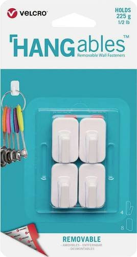 VELCRO HANGables Mikro-Klebe-Haken, 4 Stück, weiß, 225g - Bild 1