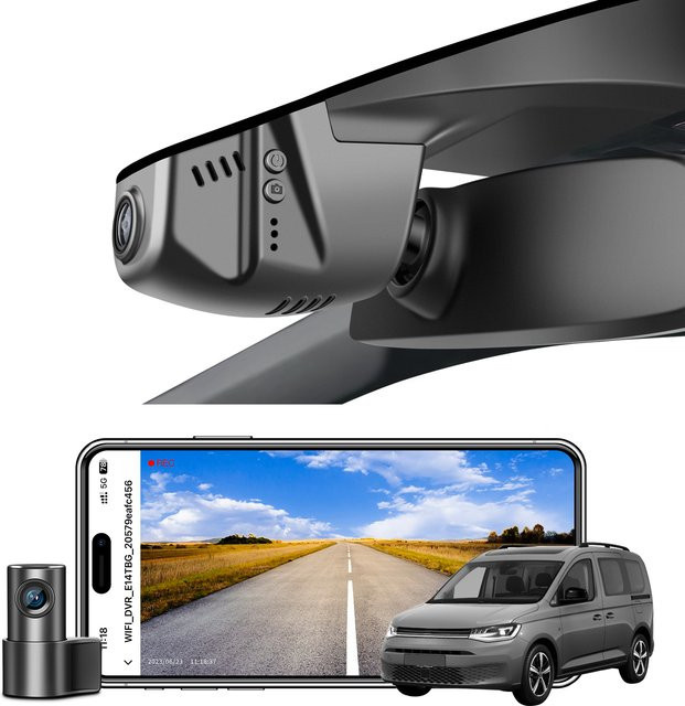4K UHD Autokamera Mangoal Modell B mit GPS, WiFi und App-Steuerung für VW Caddy, Touran und Polo - Bild 1