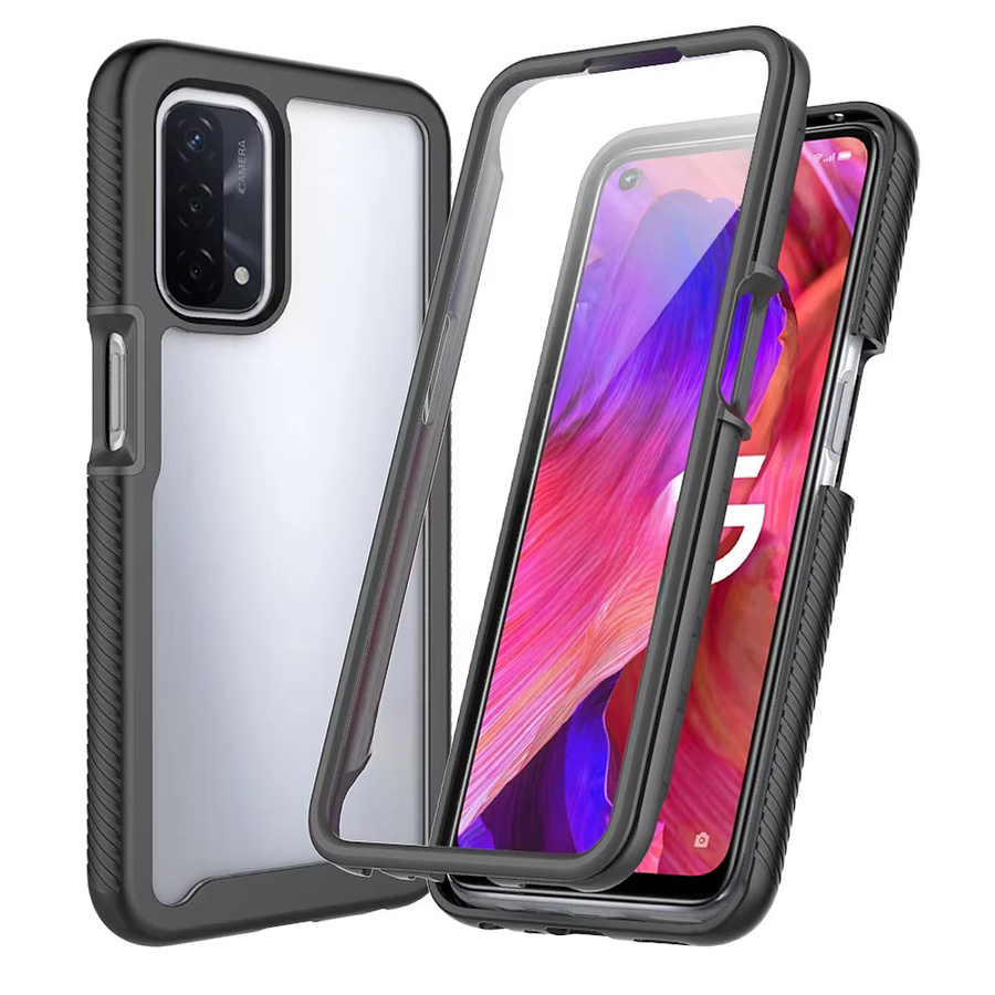 Kumonkey Stoßfeste Schutzhülle mit integriertem Displayschutz für OPPO A54 5G, A74 5G, A57 5G, A77 5G, A57S in Transparent und Schwarz - Bild 7