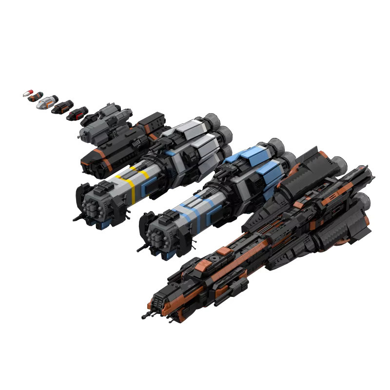 MOCBUILDING Baustein Raumschiff Sternzerstörer Schlachtschiff Fregatte Starfighter DIY Ziegel Modell in Grau - Bild 2
