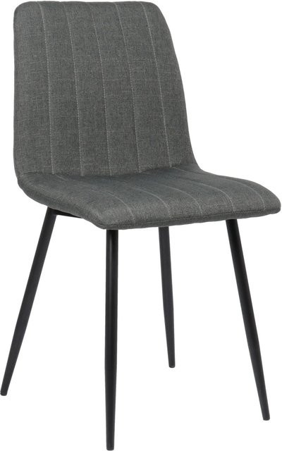 DELUKE Esszimmerstuhl LENZ aus Stoff mit Metallgestell in Dunkelgrau, B/T/H: 88 x 45 x 53 cm - Bild 1