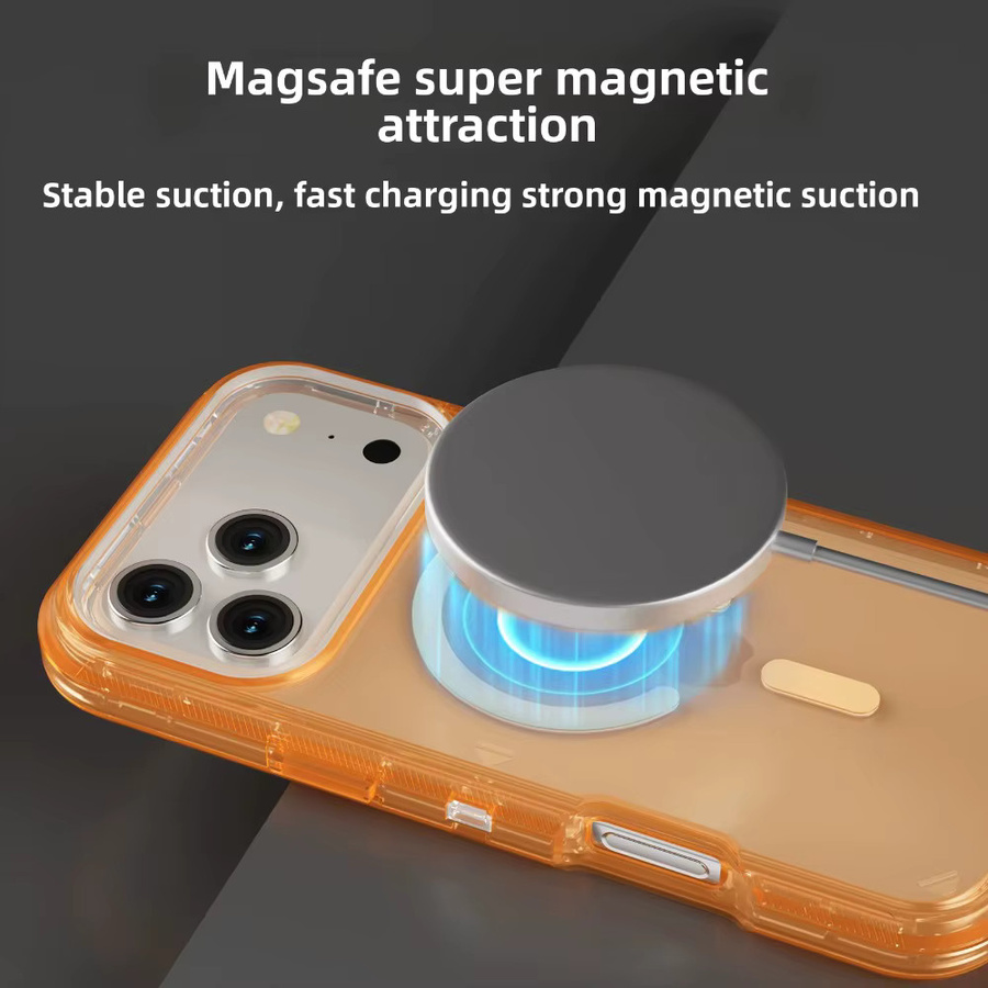 Ott Armor Hybrid Clear MagSafe Schutzhülle für iPhone 17 16 15 14 13 12 Pro Max Plus Air Stoßfest Transparent Purple - Bild 3