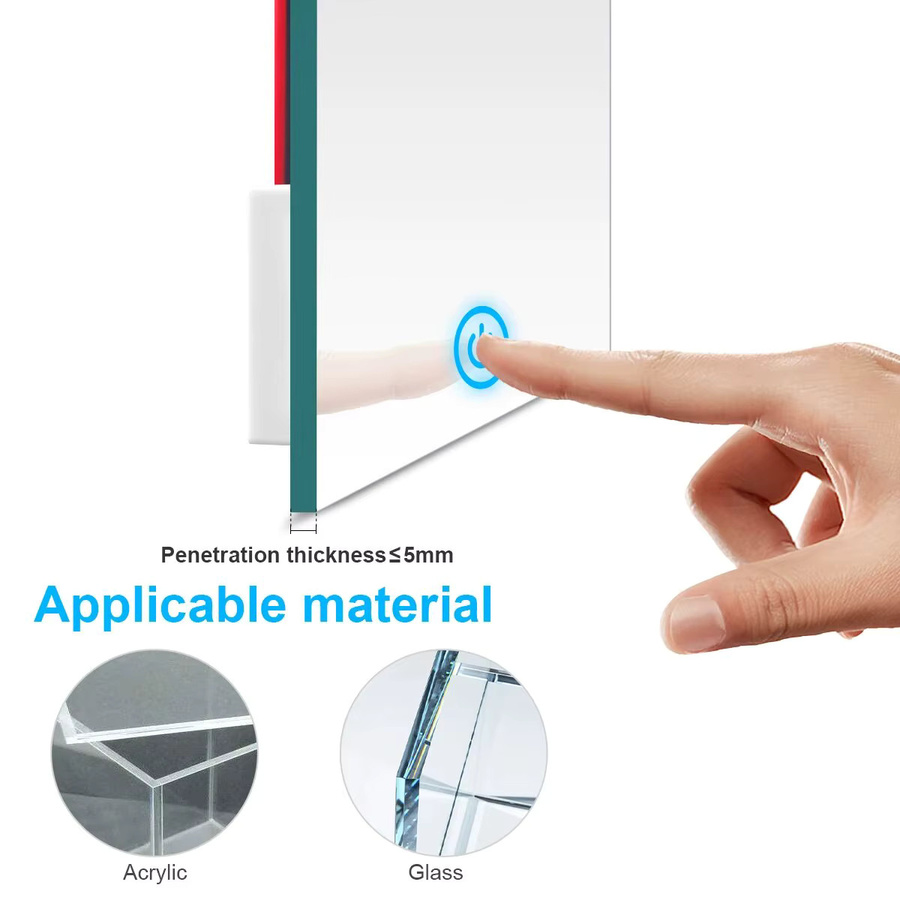 Kapazitiver LED Dimmer Schalter mit Touch Sensor für 12V Badezimmer Spiegel und Hintergrundbeleuchtung in Weiß - Bild 2