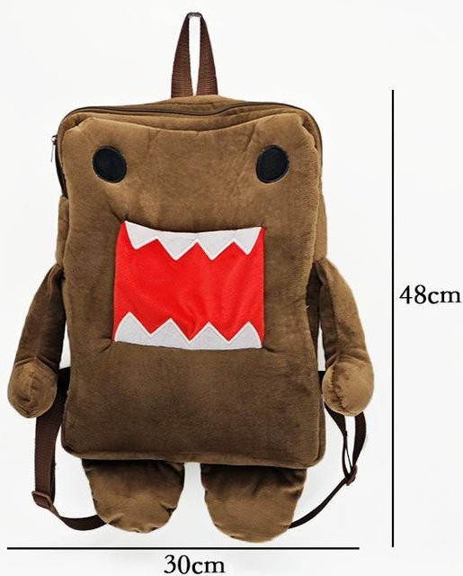 TreasuringU Domo-Kun Plüschrucksack, Braun, ab 14 Jahren - Bild 1