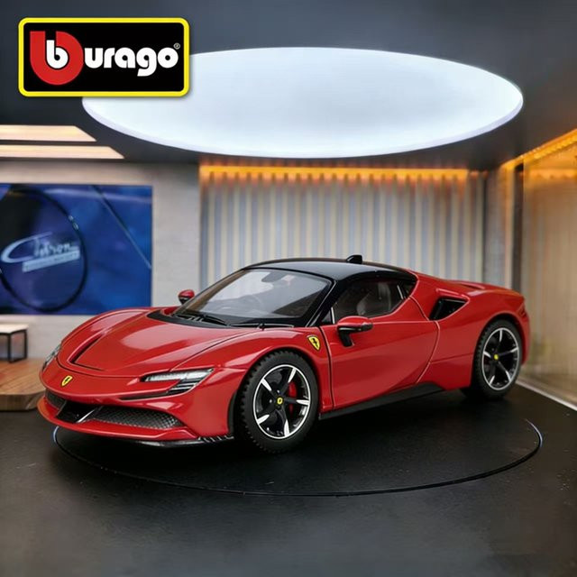 Bburago Ferrari SF90 Stradale, Sportwagen-Modell, 1:24, Metall - Bild 1