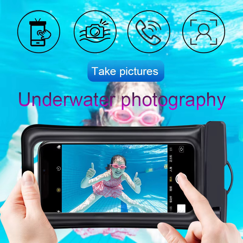 BRYNTHORX Wasserdichte Airbag-Schwimmtasche in Schwarz als universelle Handyhülle für iPhone, Xiaomi, Huawei und Realme - Bild 3
