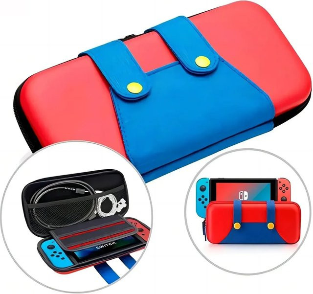 Tragbare Reisetasche für Nintendo Switch und OLED mit Mario Cover und 10 Spielhalterungen - Bild 1