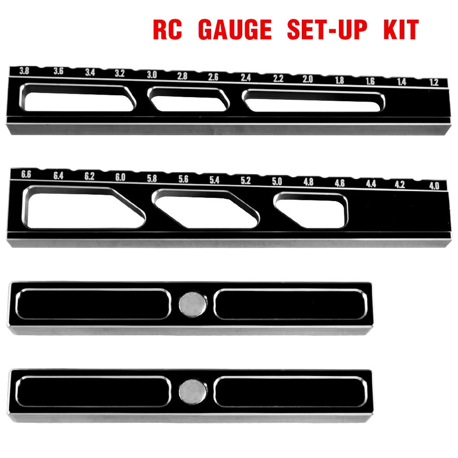 9IMOD RC Höhenlineal oder Chassis Droop Gauge Stützblöcke, Zubehör, Metall, Schwarz - Bild 3
