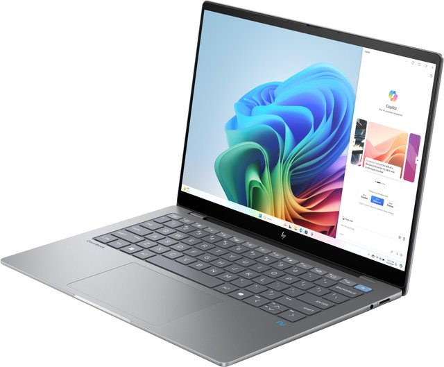 HP OmniBook X 14 Copilot+ PC, Meteor Silver, 14 Zoll 2,2K IPS Display, Snapdragon X Elite, 16 GB RAM, 1 TB SSD, Windows 11 - Bild 1