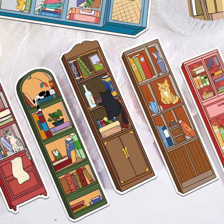 30 Stück Katze Lesezeichen aus Papier mit süßen Tier-Motiven in Multicolour - Bild 4