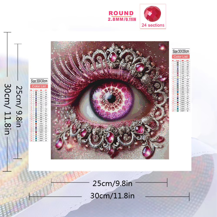Momoart Diamant-Stickerei Set Augen-Porträt als DIY Diamant-Mosaik Kunst Set B/H: 20 x 20 cm - Bild 2