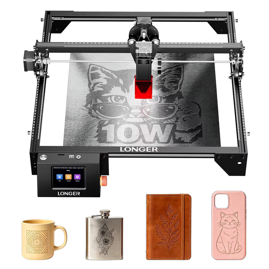 LONGER RAY5 10W CNC Laser-Gravur- und Schneidemaschine in Schwarz mit 3,5 Zoll Farb-Touchscreen und 0,05mm Superkleiner Laserfokuspunkt - Bild 5