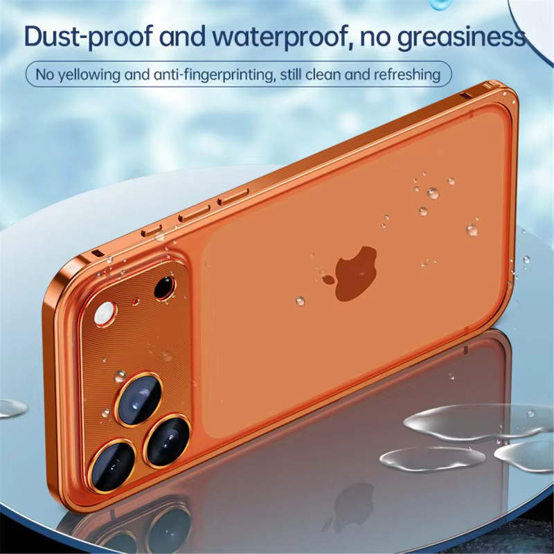 Wasserdichte Stoßfesten iPhone Hülle mit Legierung Rahmen und Kameraschutz in Orange für iPhone 17 Pro Max, 16, 15, 14 - Bild 3