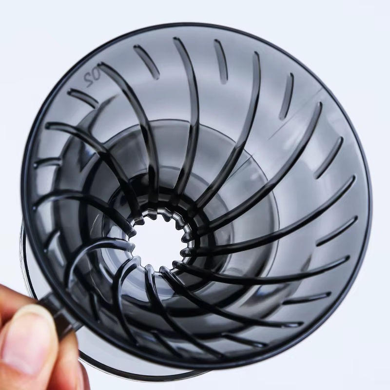 PERFFEE Kaffeefilter Trichter aus Kunststoff in Grau für Tropfkaffee in V-Form - Bild 2